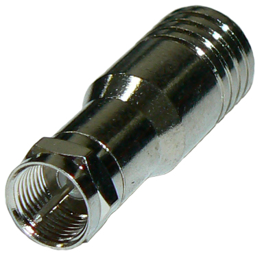 F-type male crimp connector with integrated pin for RG11 coaxial cable, 75 Ohm – nickel plated